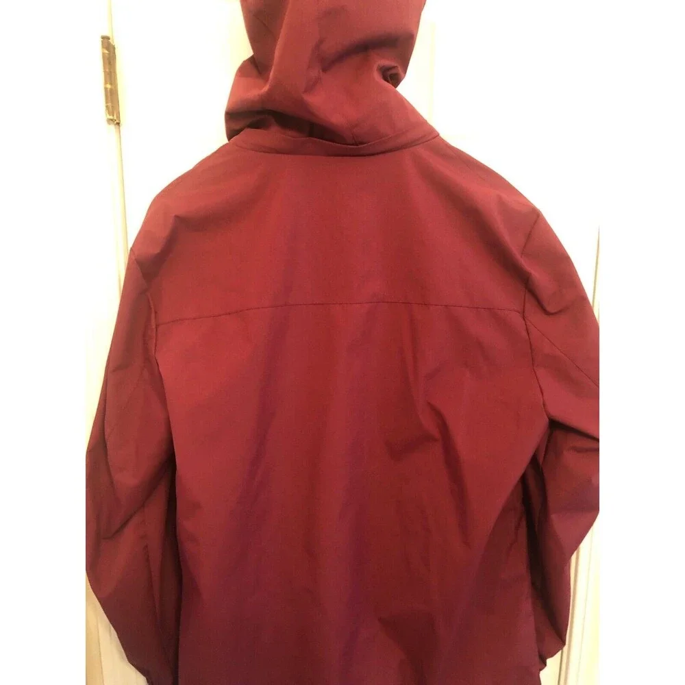 Leduntino Find Your Own Way‎ Windbreaker Hooded Waterproof Jacket Maroon Med.